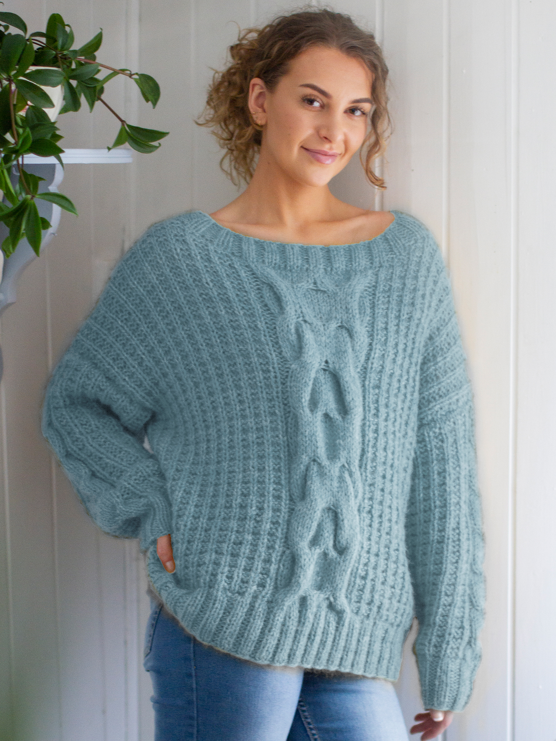 VIVENDEL tröja ljus petrol