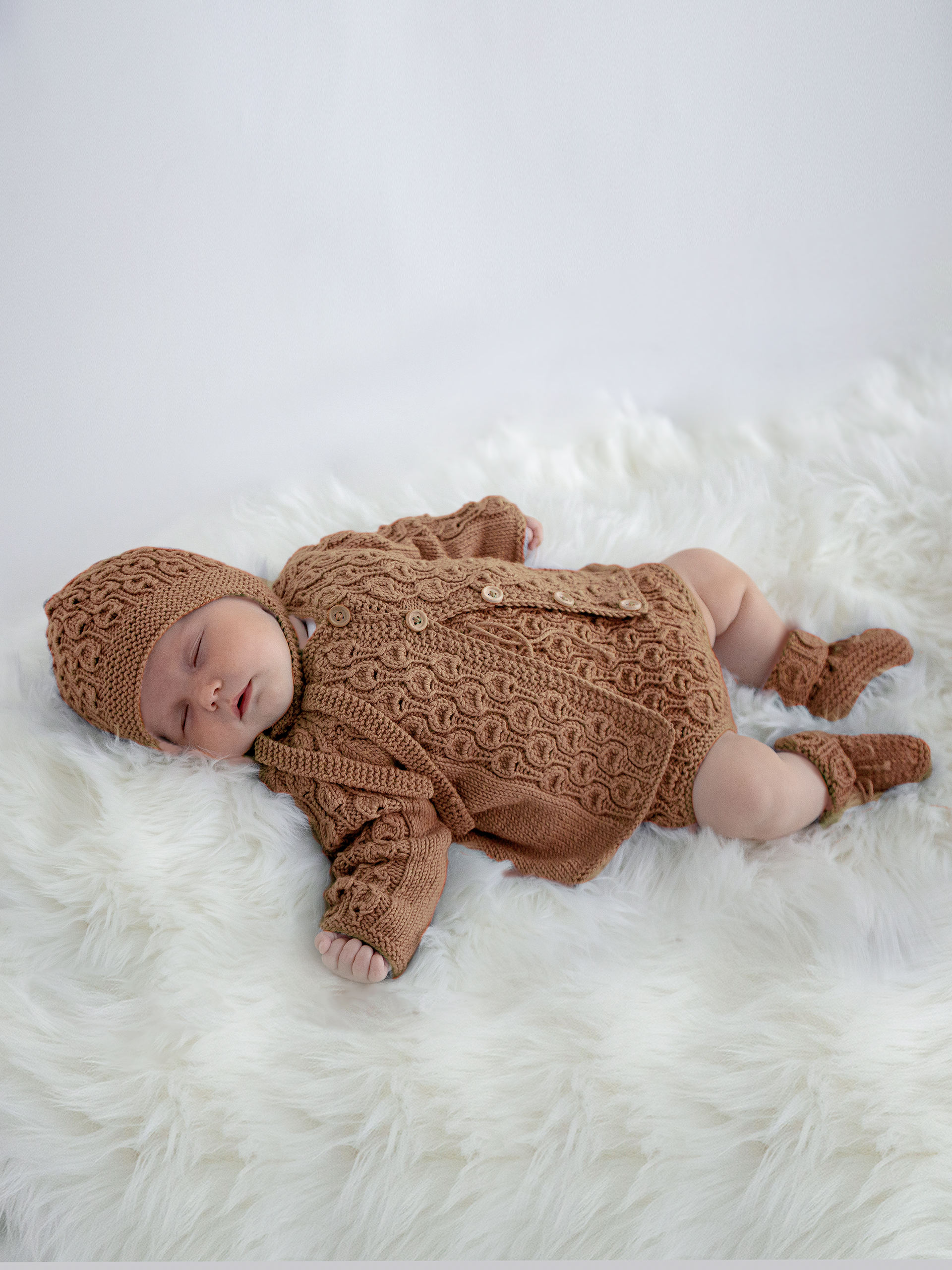 Vugge rompersett varm beige