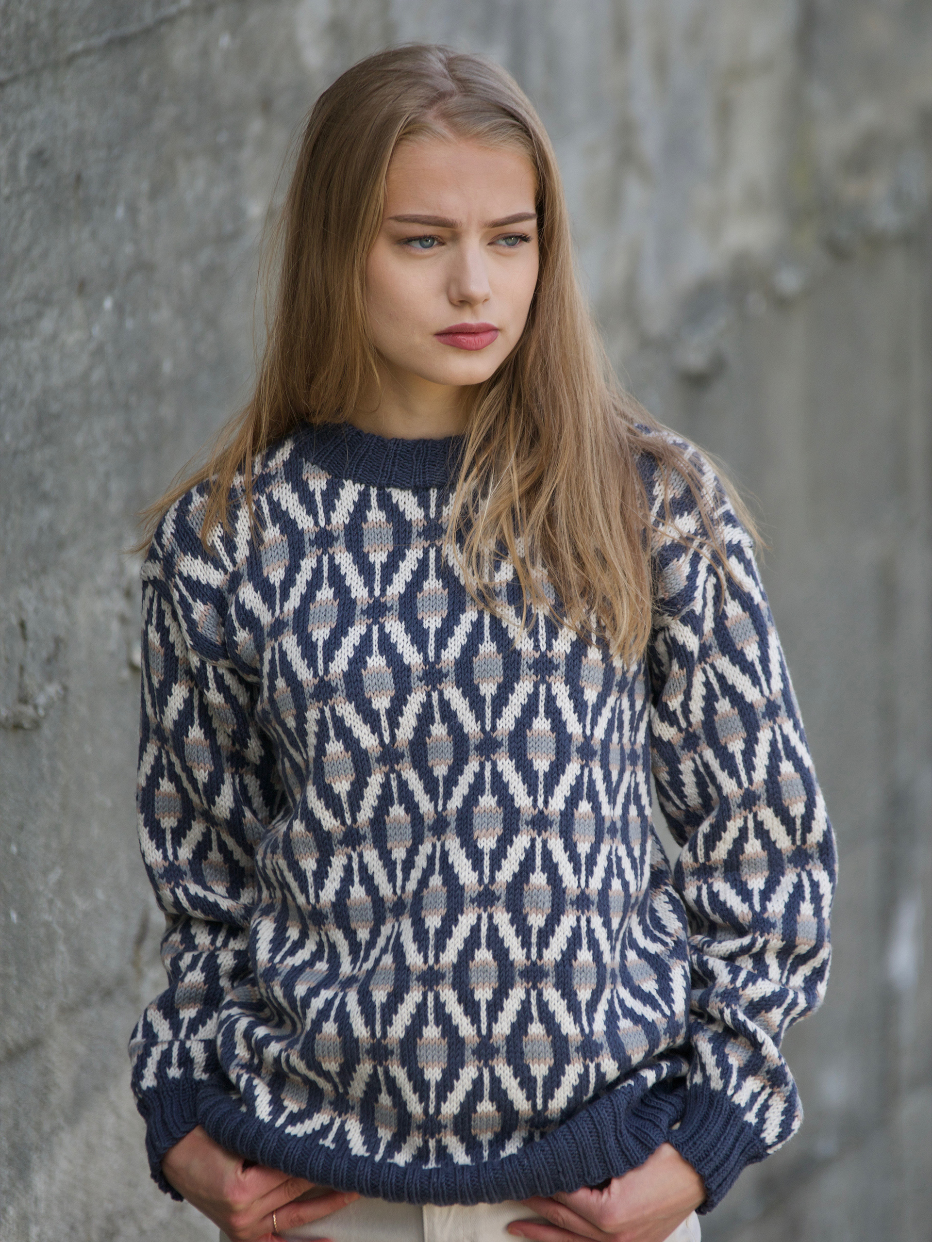 Wang tröja gråblå