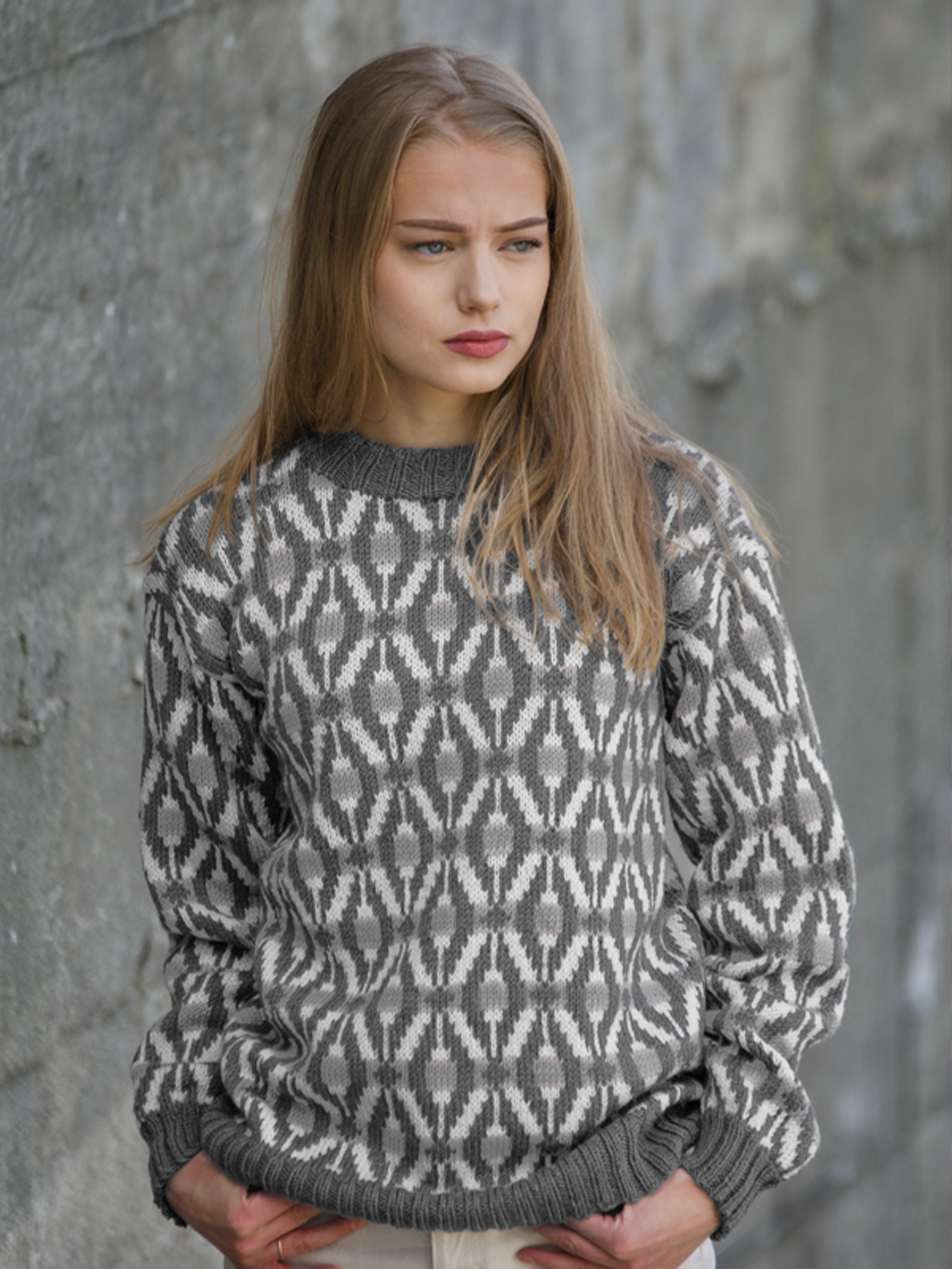 Wang tröja gråmelerad