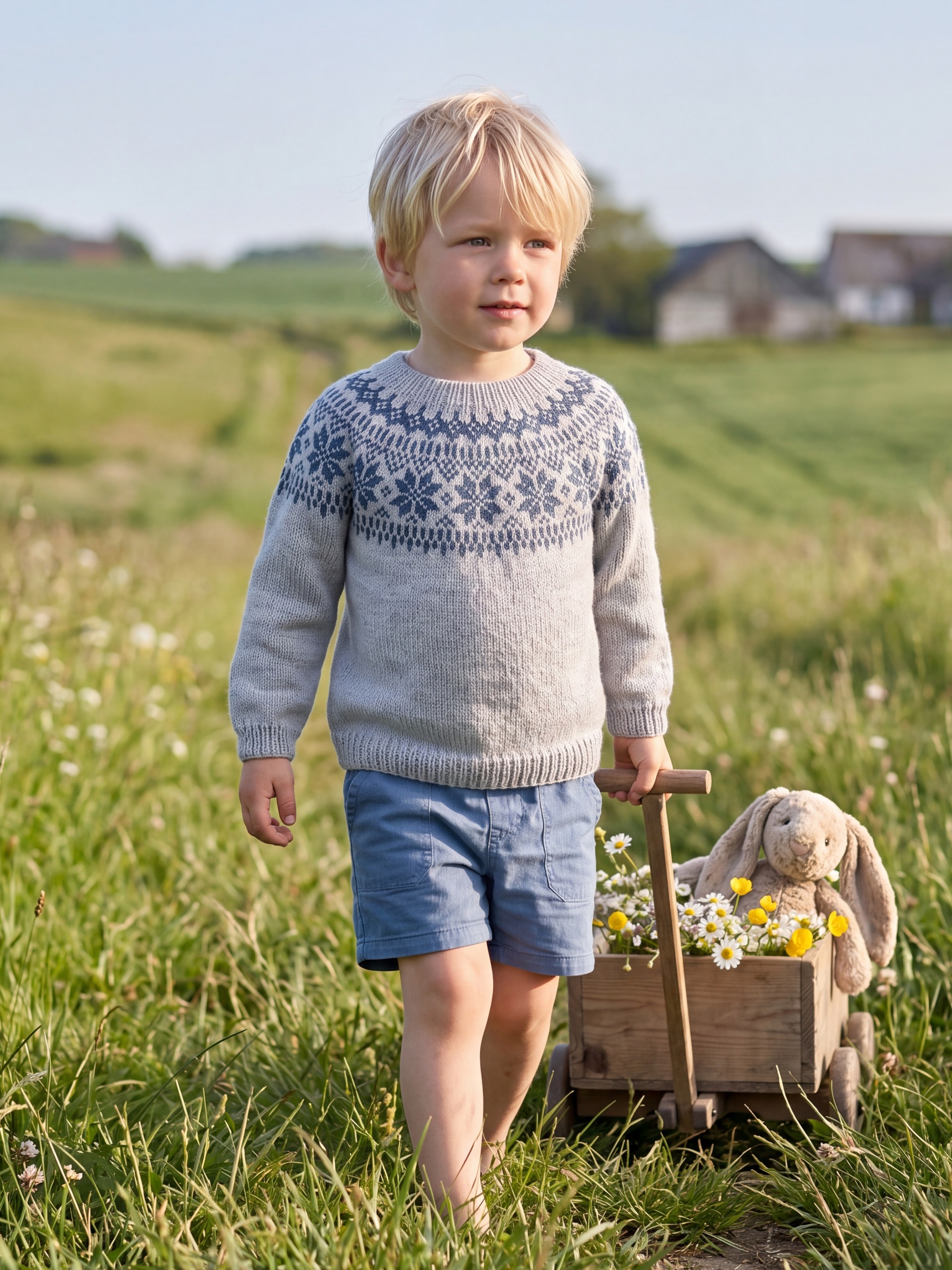 621MS-03e Chunky selbu tröja mini (Merinor)