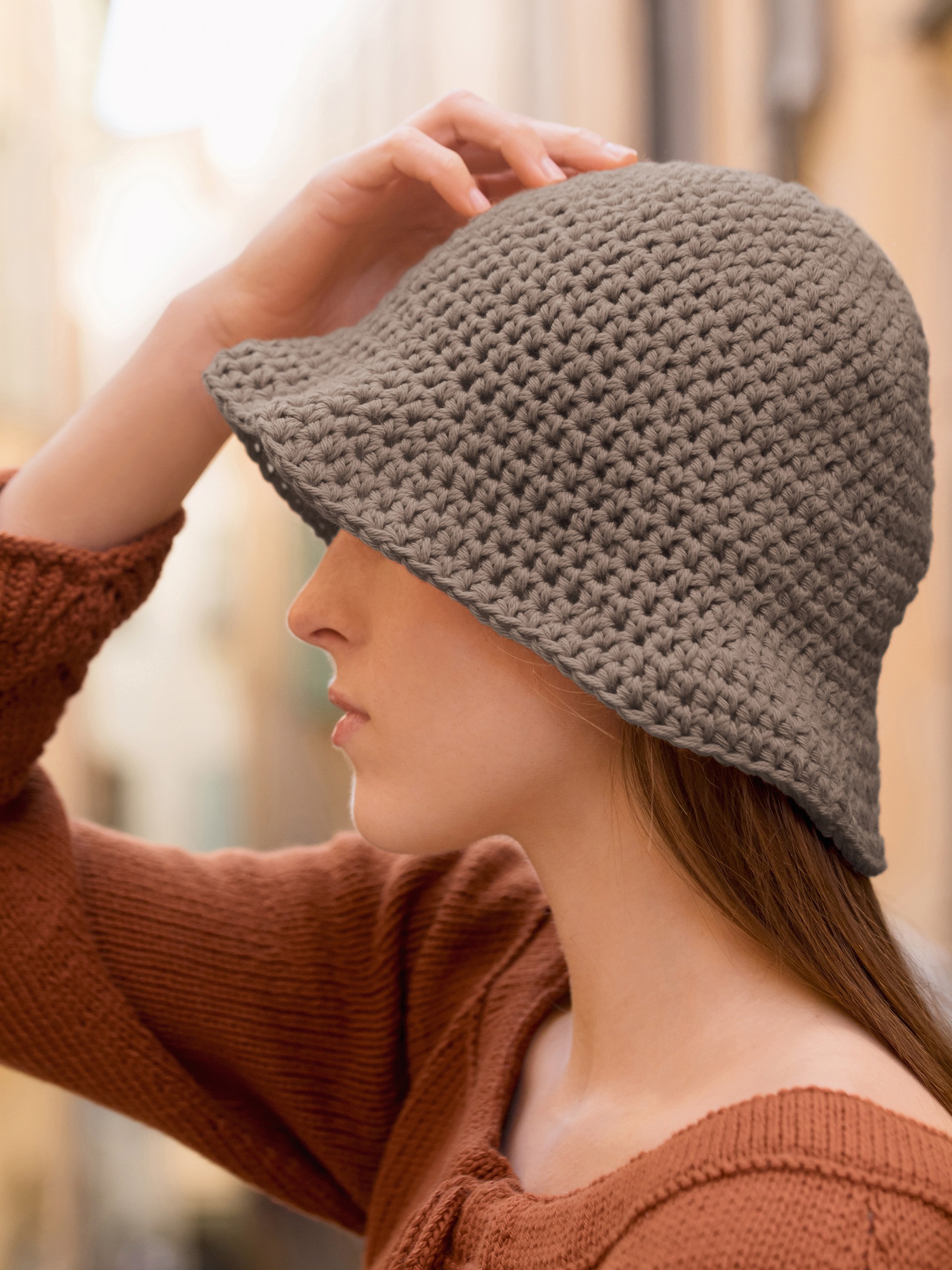 07-11i Daisy bøttehatt