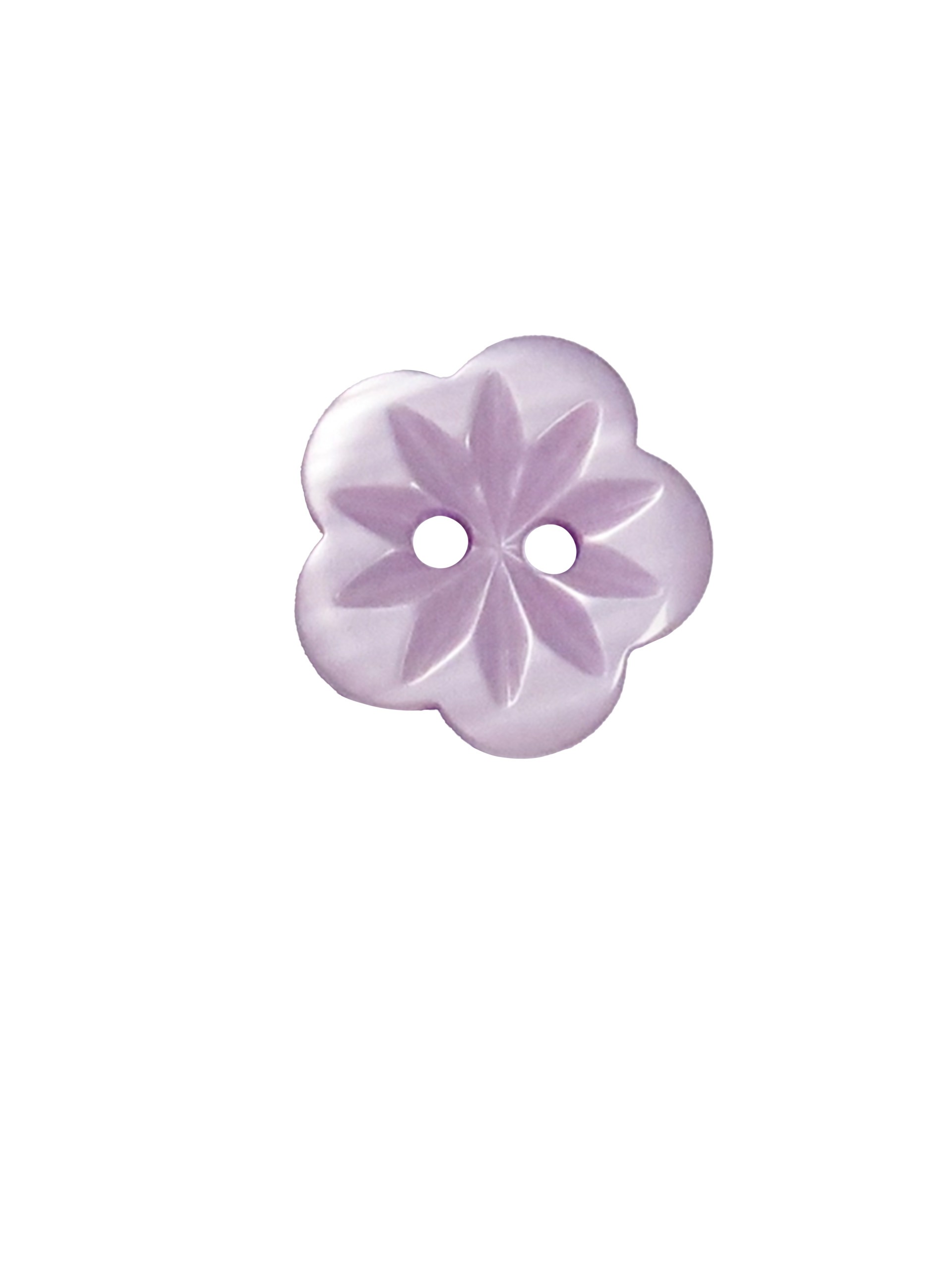 Knapp med blomma - 15 mm - Lila