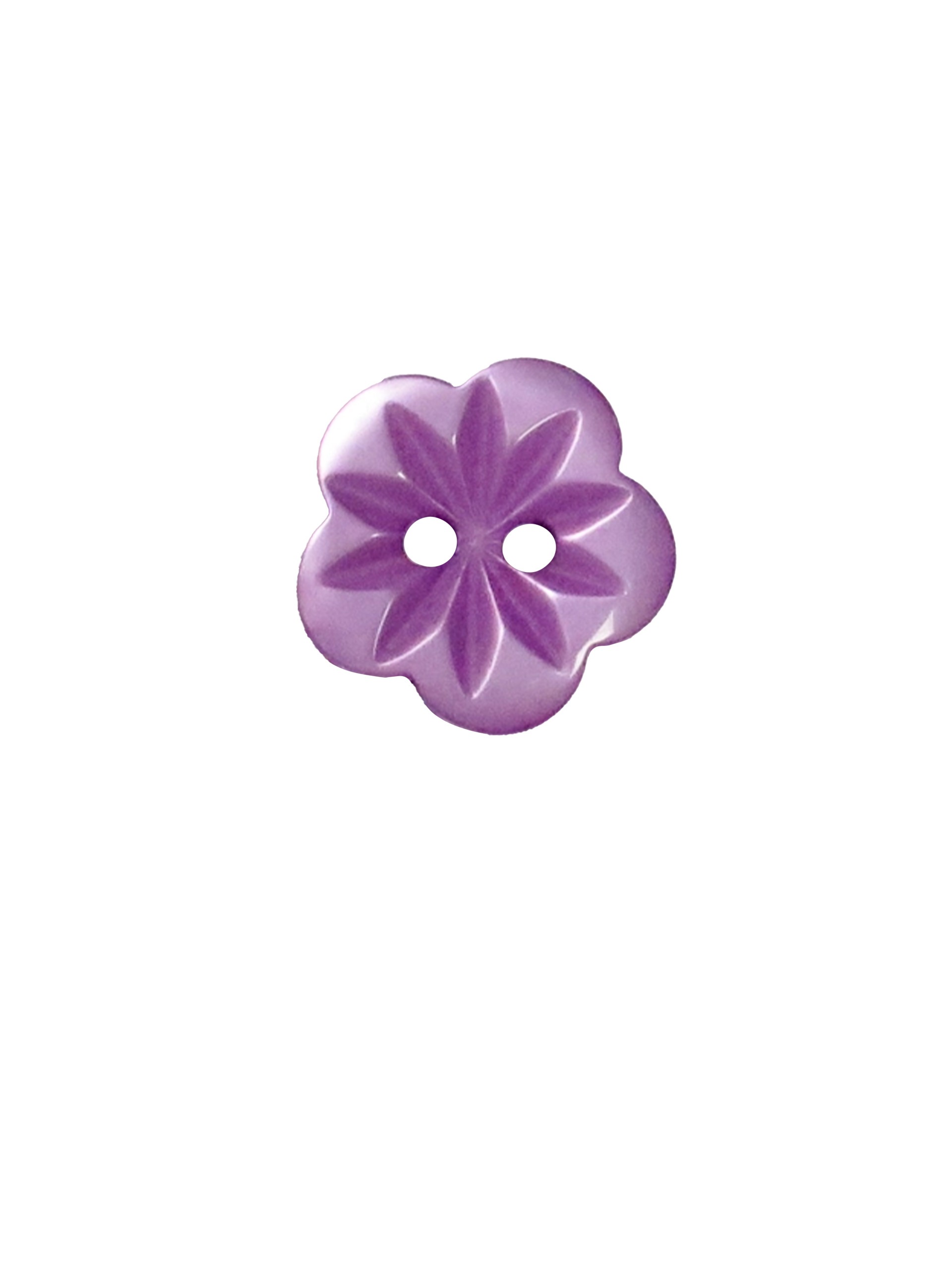Knapp med blomma - 15 mm - Lila