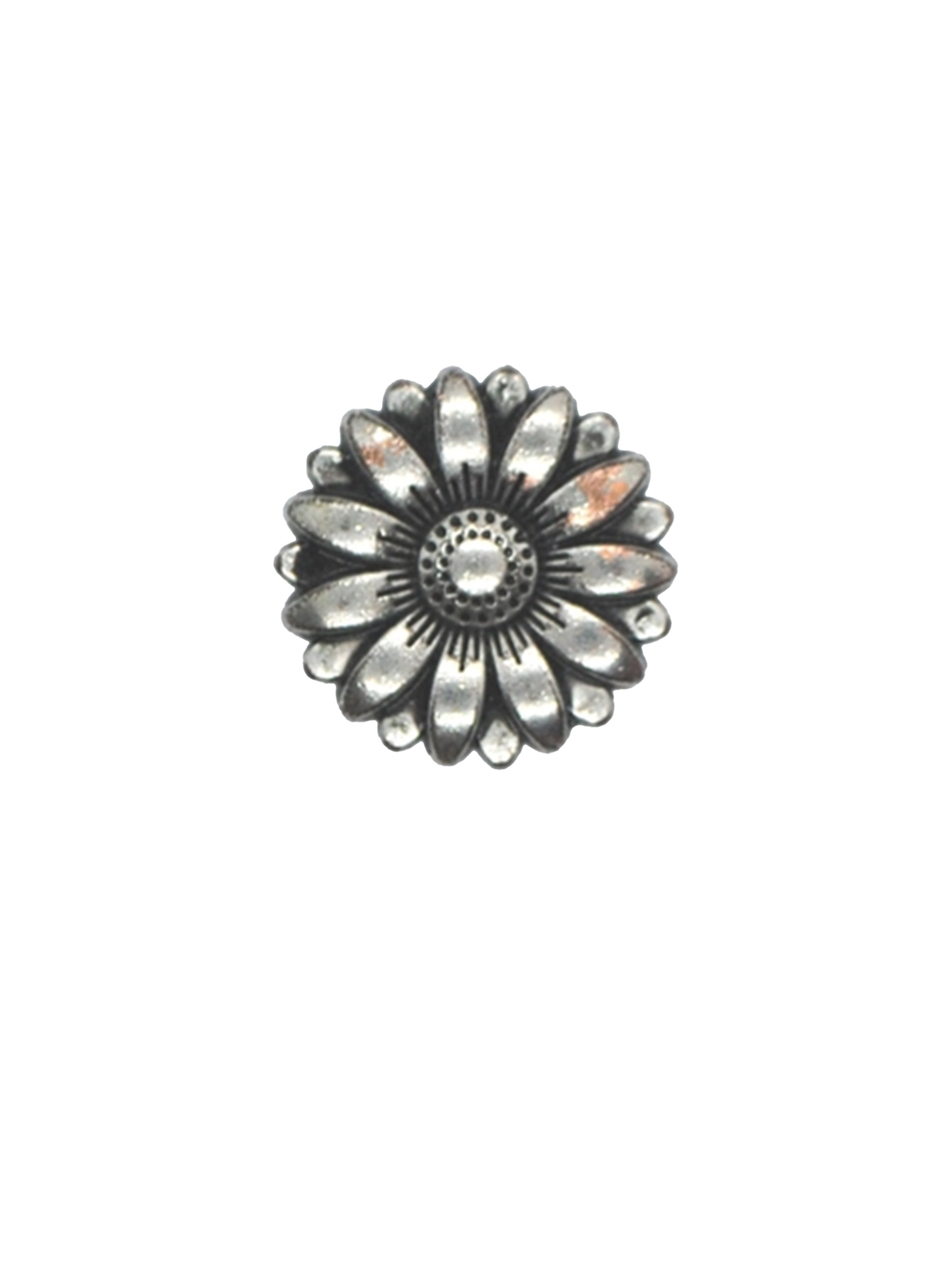 Knapp - 18 mm - Metallblomma antiksilver