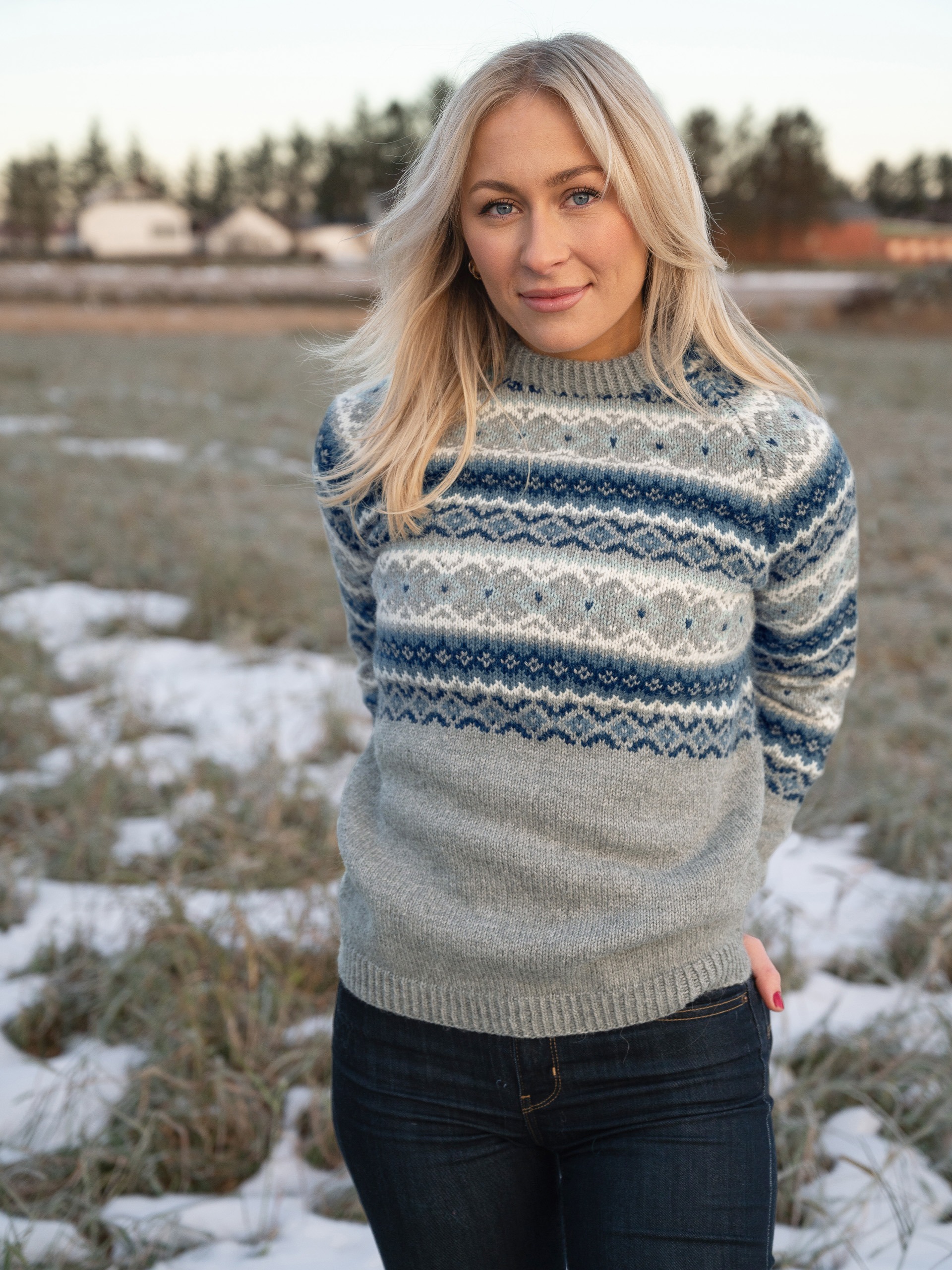 Glittertind tröja blågrå