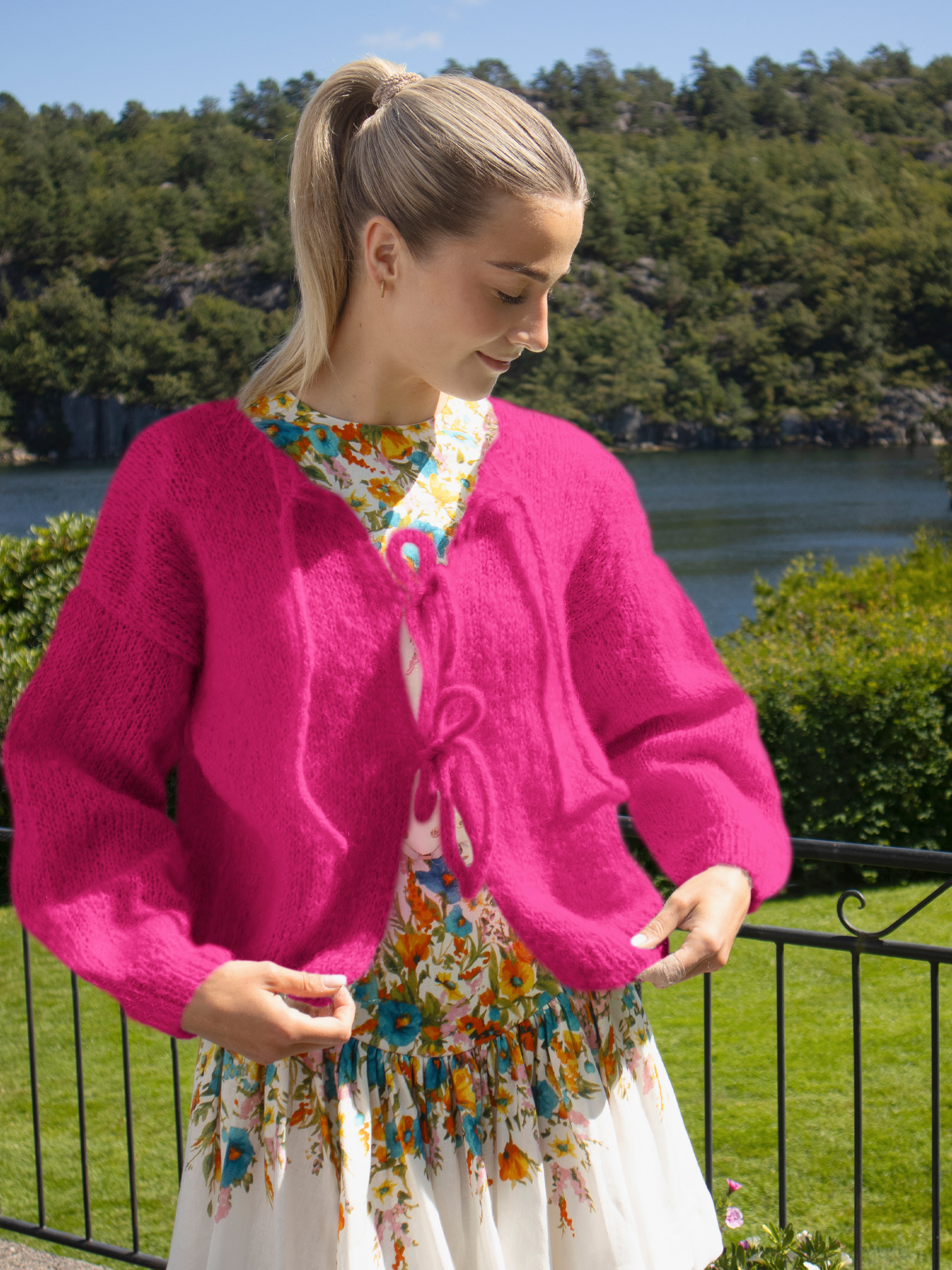 24-46e Cord jakke pink