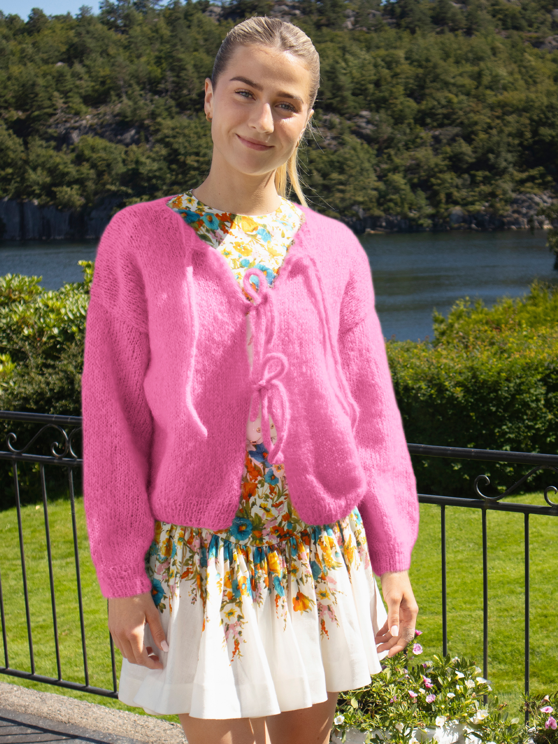 24-46k Cord jakke fuksia