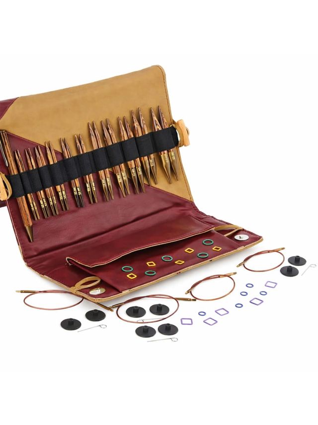 Ginger Röd, 3,5–12,0 mm Deluxe-set korta utbytbara stickor