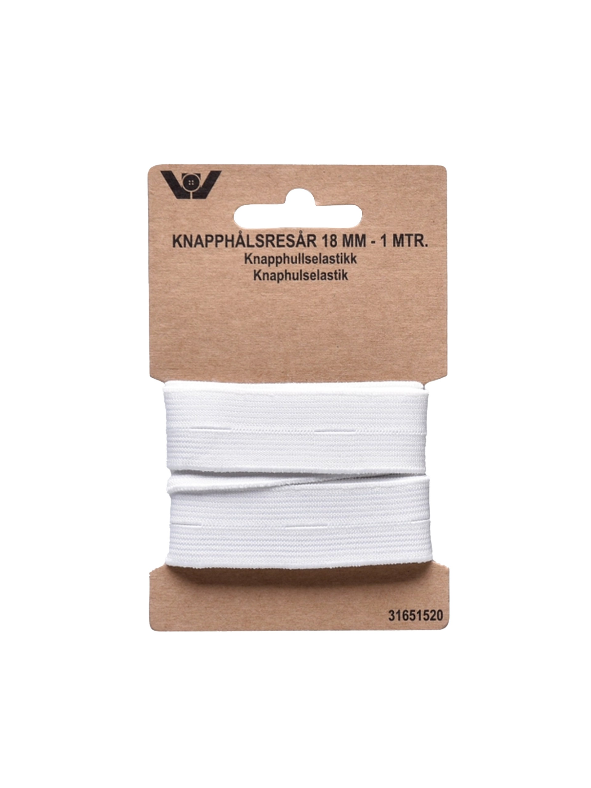 Knapphålsresår - 18mm - Vit
