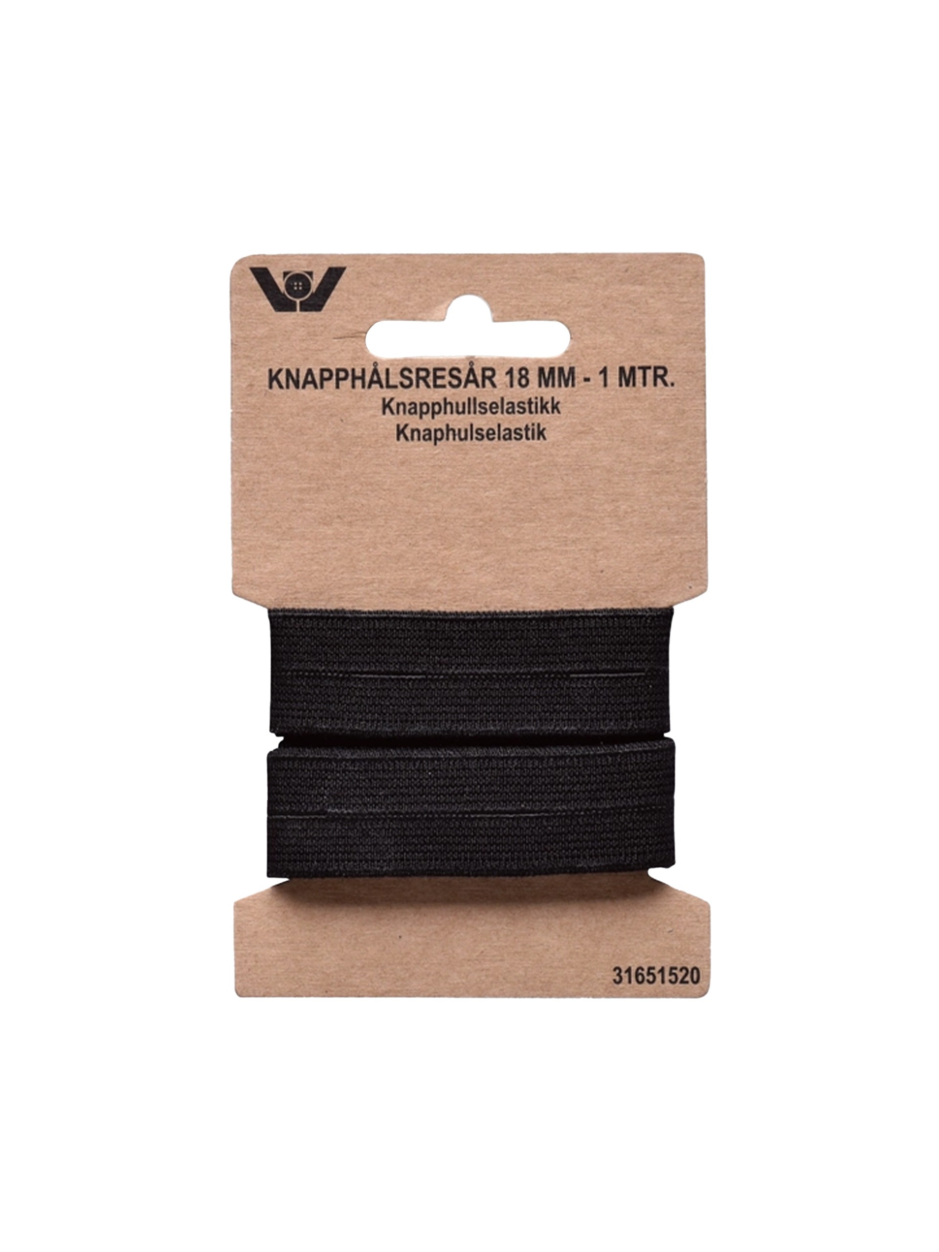 Knapphålsresår - 18mm - Svart