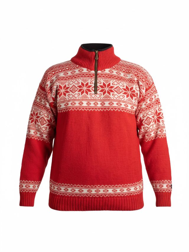 Str. S - Hygge unisex genser m/zip rød