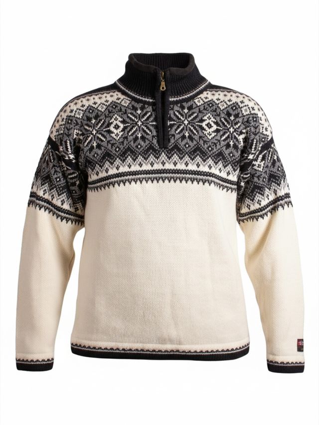 Str. XXL - Sval unisex genser m/zip offwhite