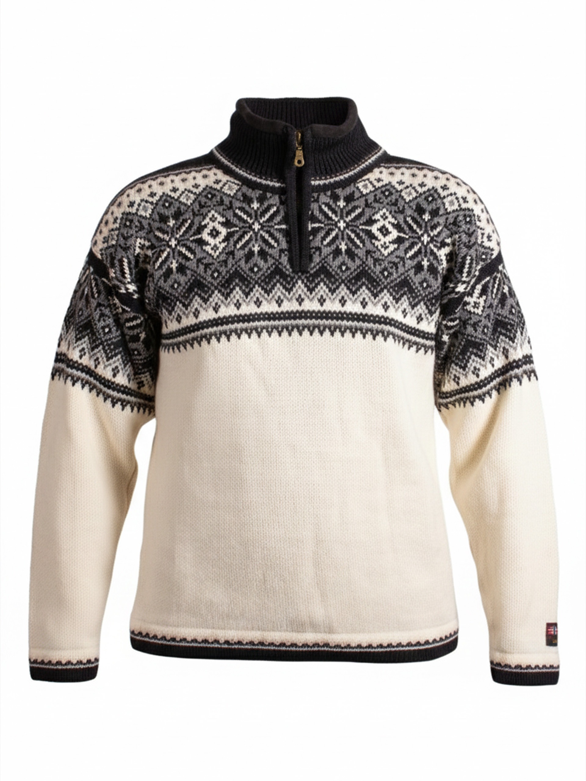 Str. XS - Sval unisex genser m/zip offwhite