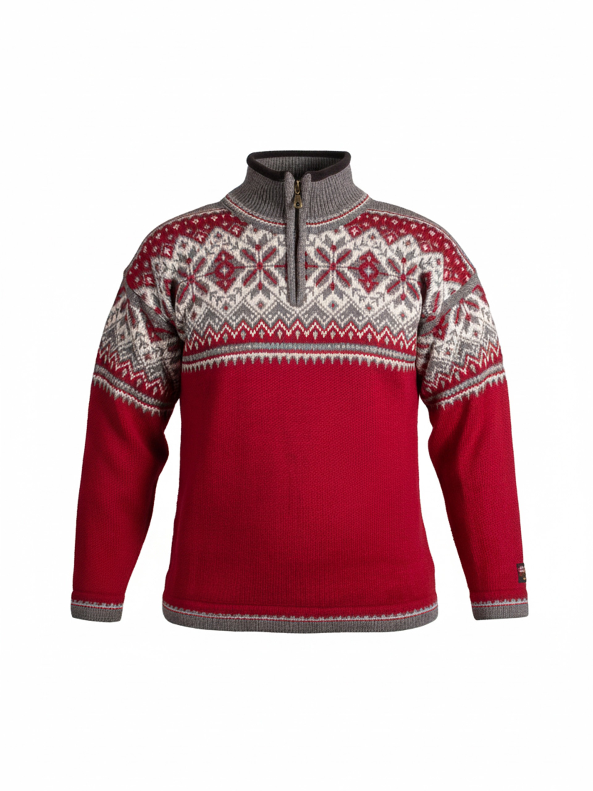 Str. M - Sval unisex genser m/zip rød