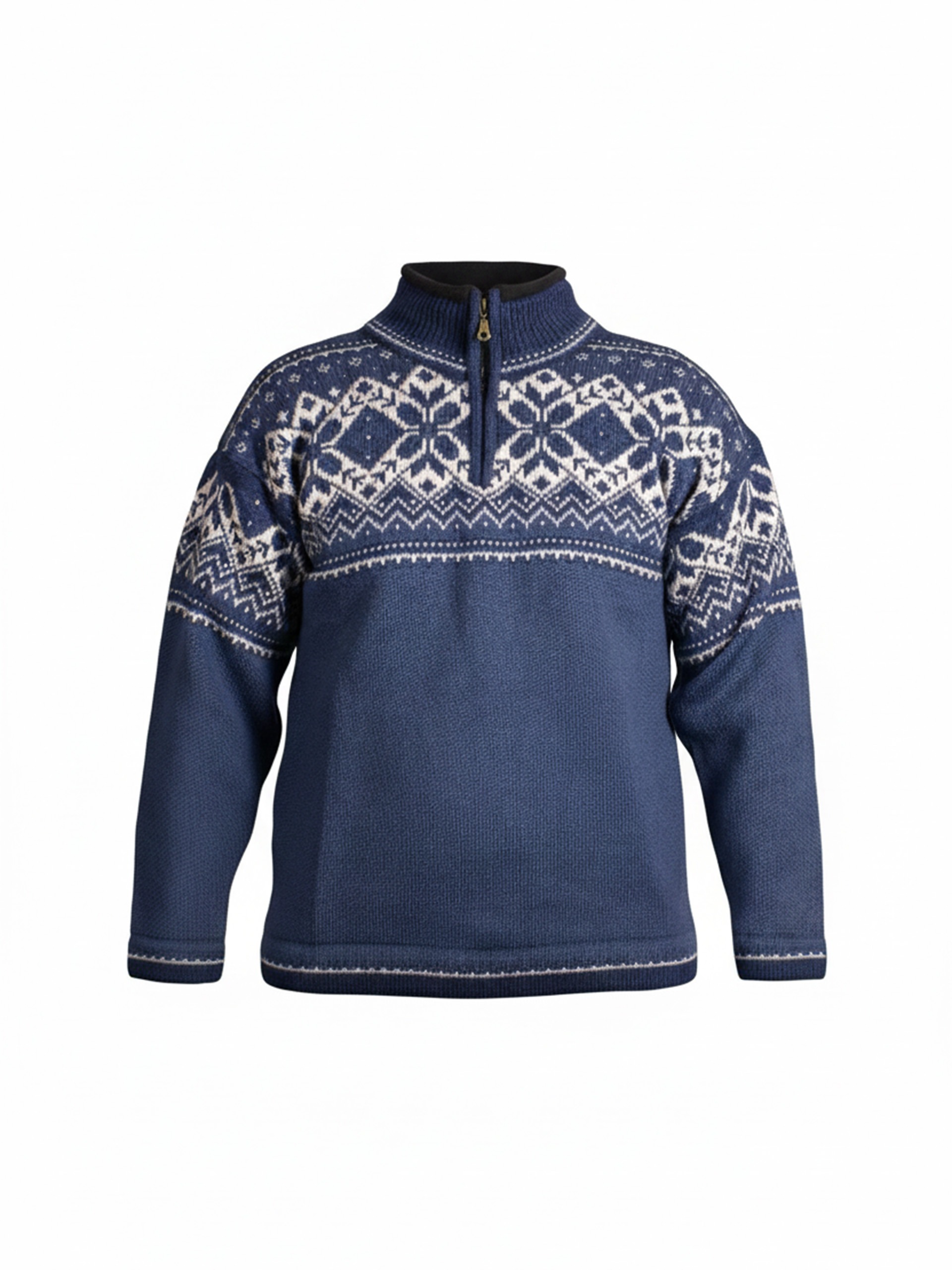 Str. XL - Sval unisex genser m/zip blå