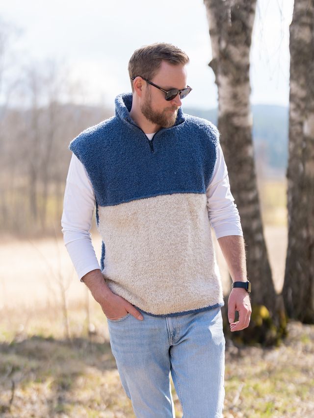 621V-07c Rilo zip knit vest kort