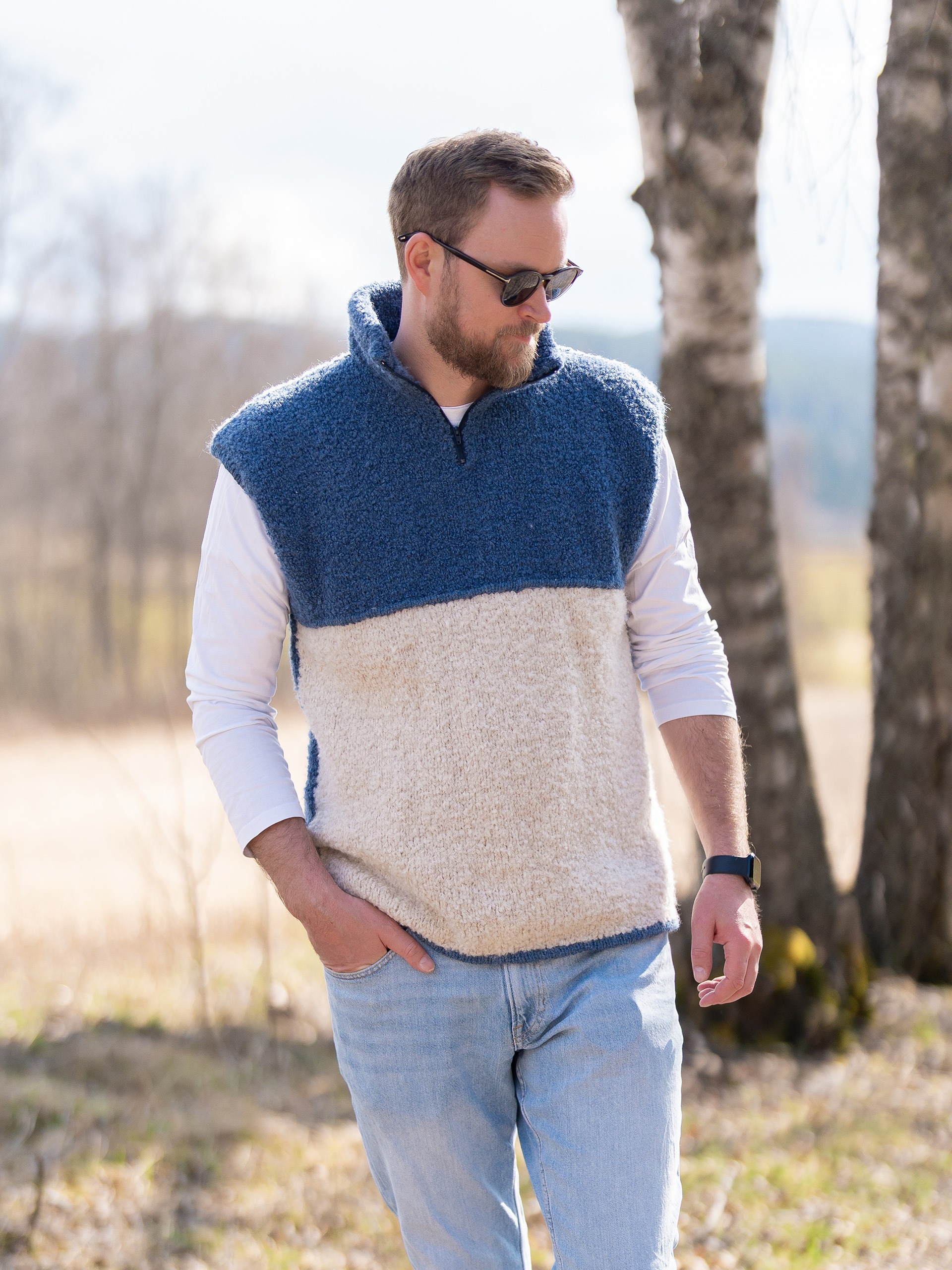 621V-08c Rilo zip knit vest lang