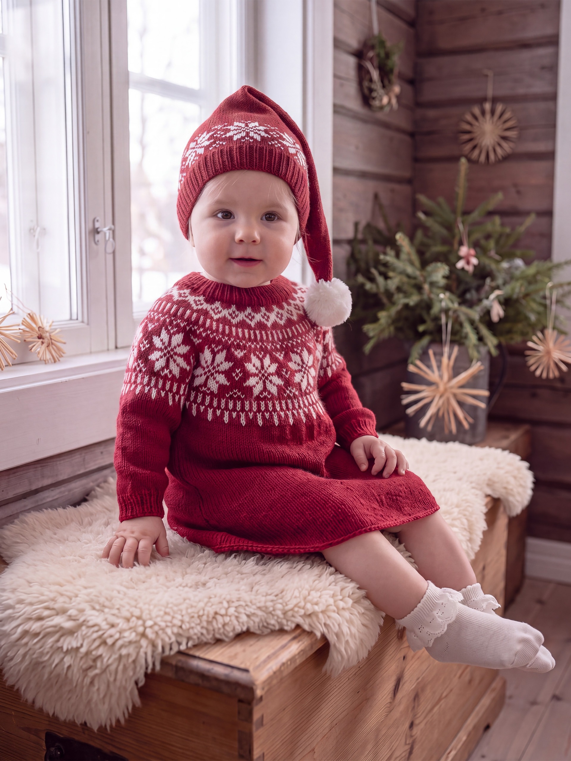 Chunky Selbu kjole + Nisselue komplett paketdeal
