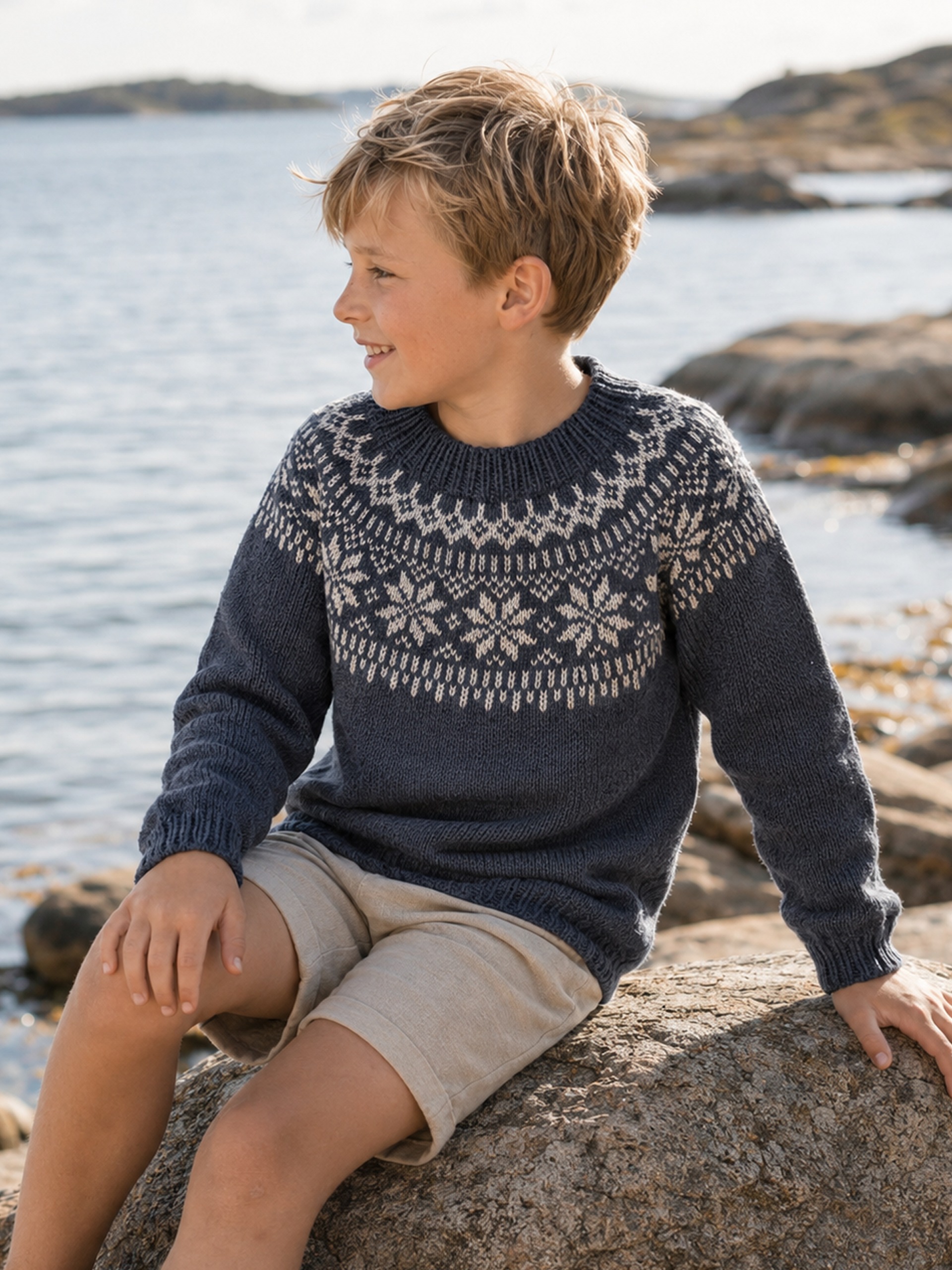 621MS-03g Chunky selbu tröja mini (Merinor)