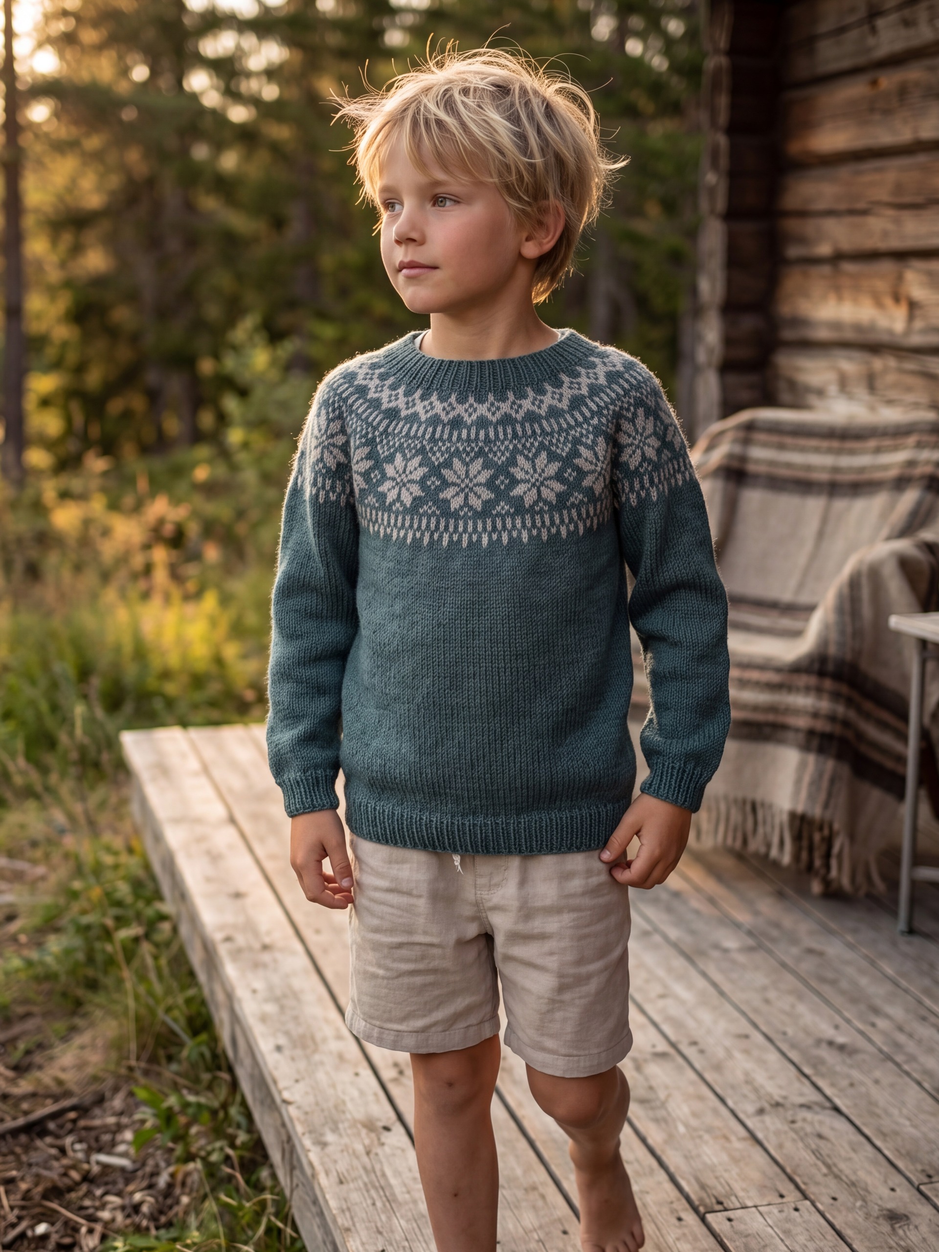 621MS-03h Chunky selbu tröja mini (Merinor)