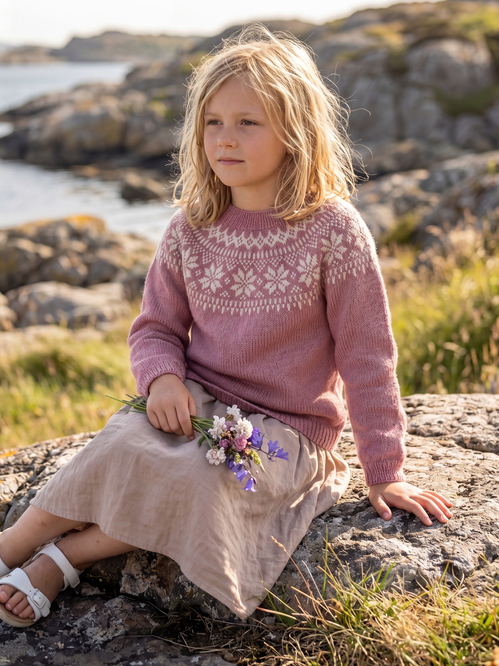 621MS-03i Chunky selbu tröja mini (Merinor)