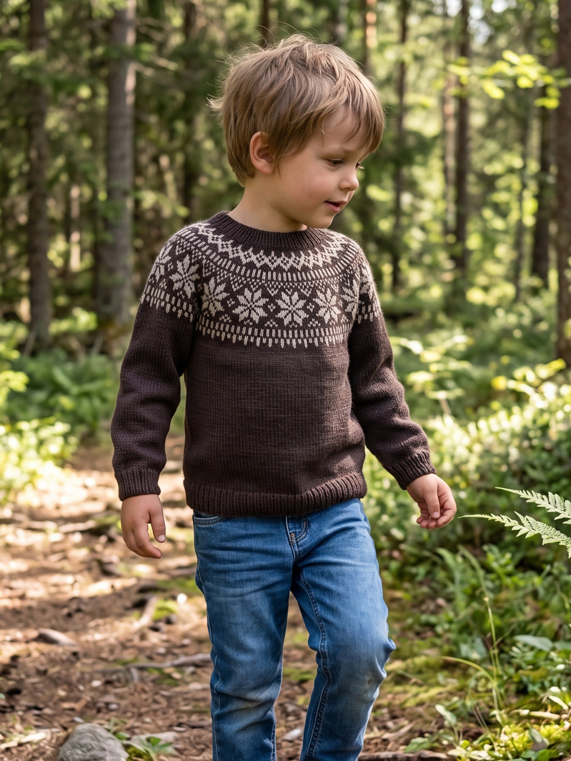 621MS-03l Chunky selbu tröja mini (Merinor)
