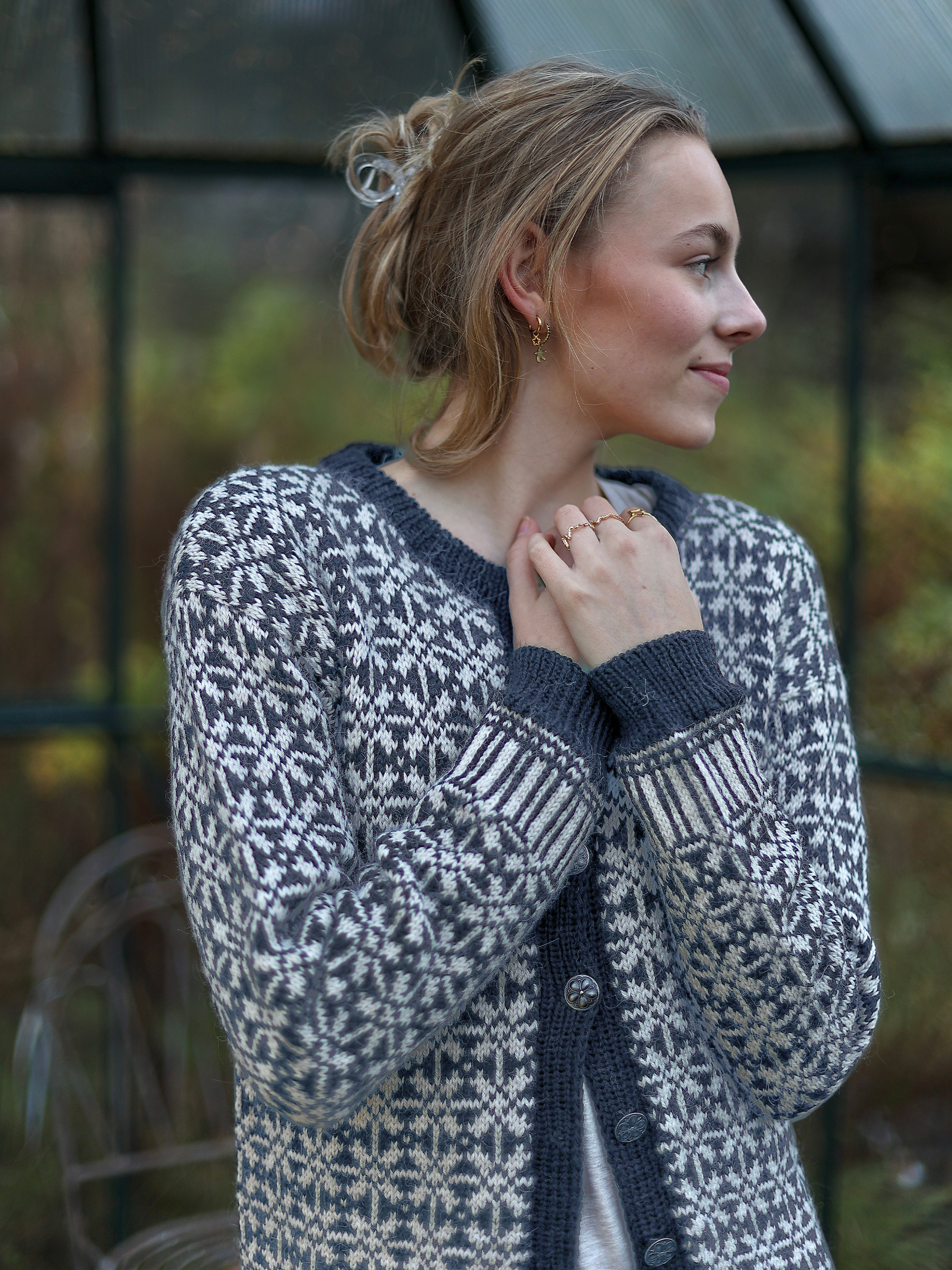 GYDA jacka gråblå/ljus beige