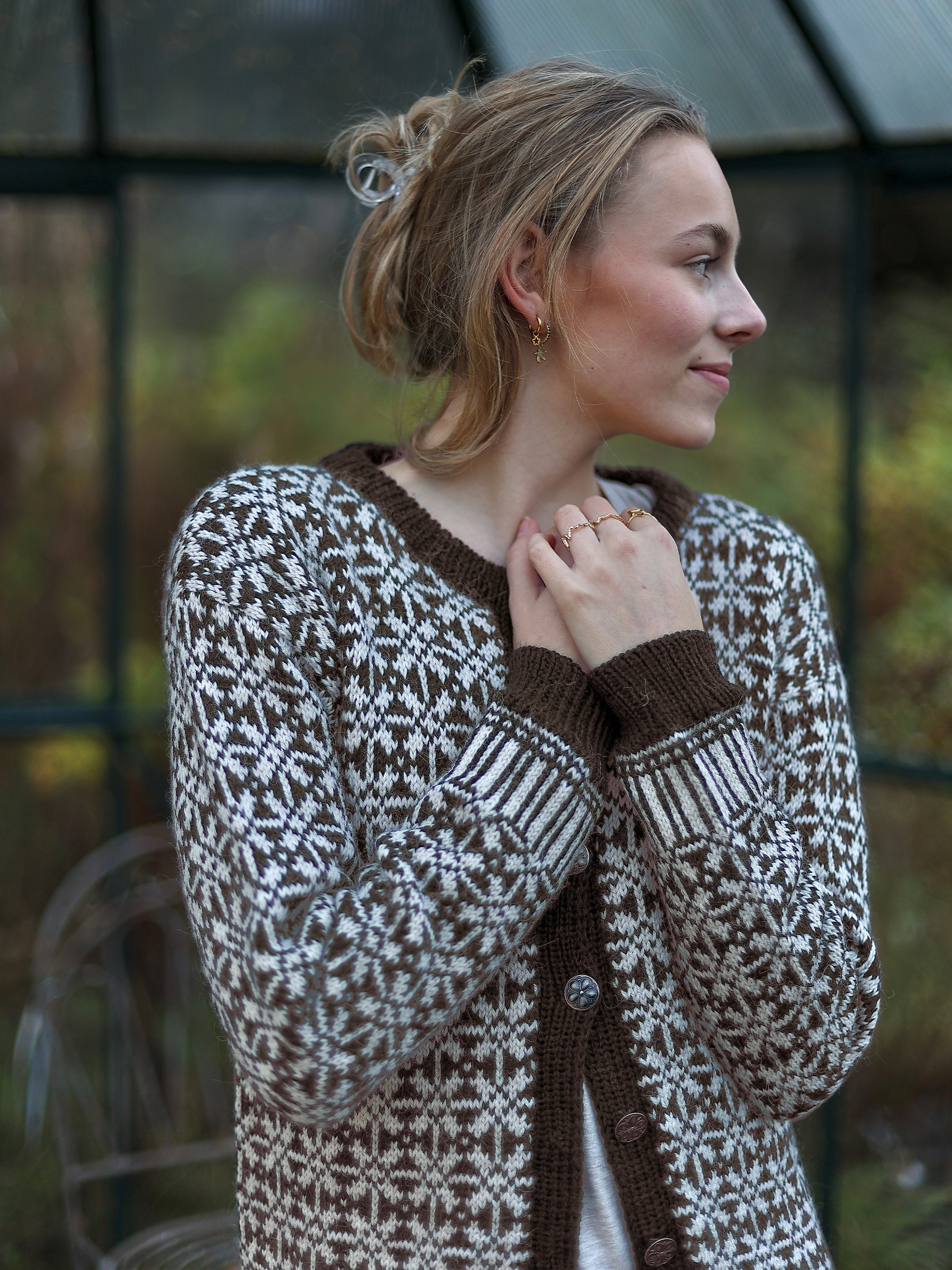 GYDA jacka mörkbrun/ljus beige