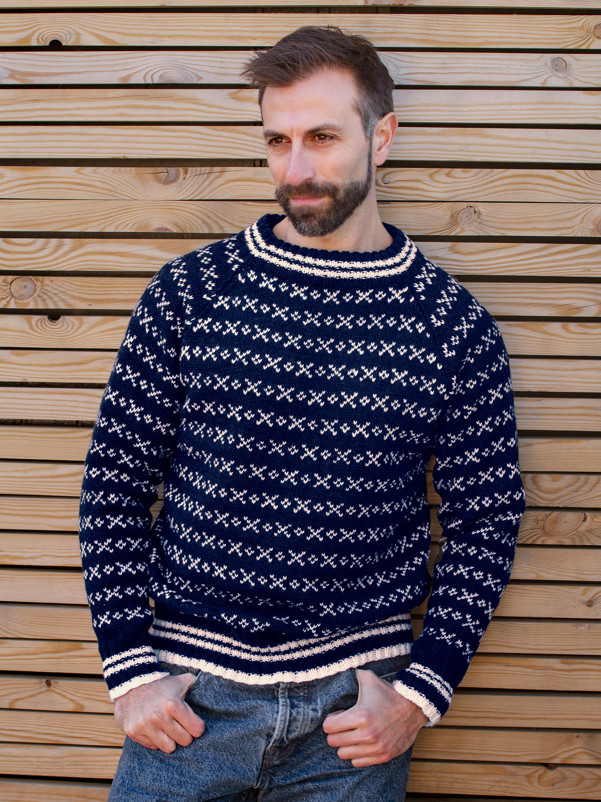 HUSAVIK Islender herre marine (Woolevo)