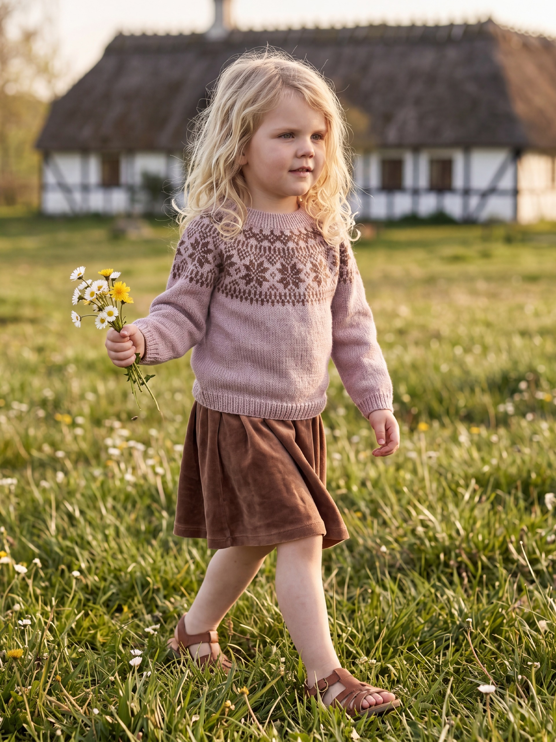 621MS-03b Chunky selbu tröja mini (Merinor)