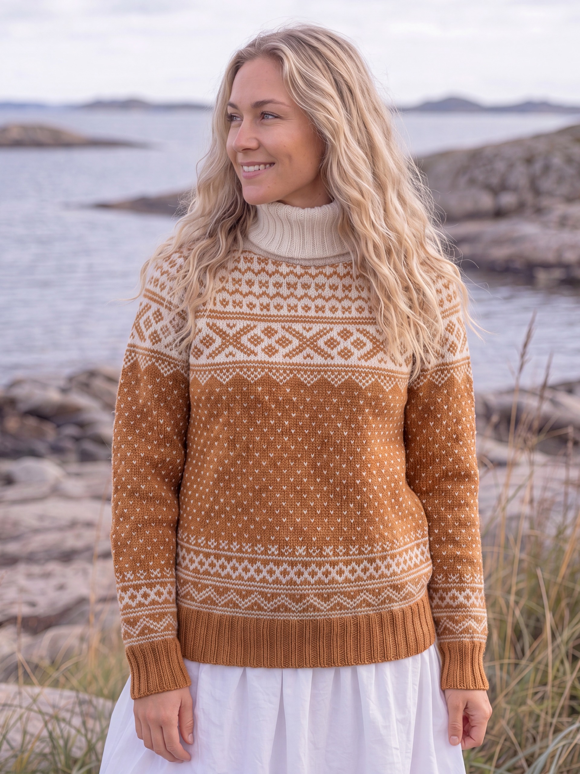 Setesdal tröja unisex saffran