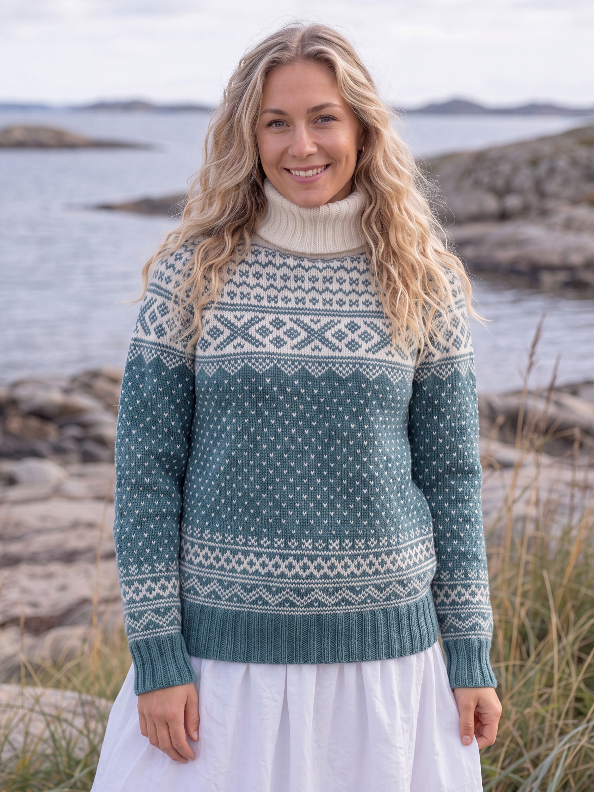 Setesdal tröja unisex mörk sjögrön
