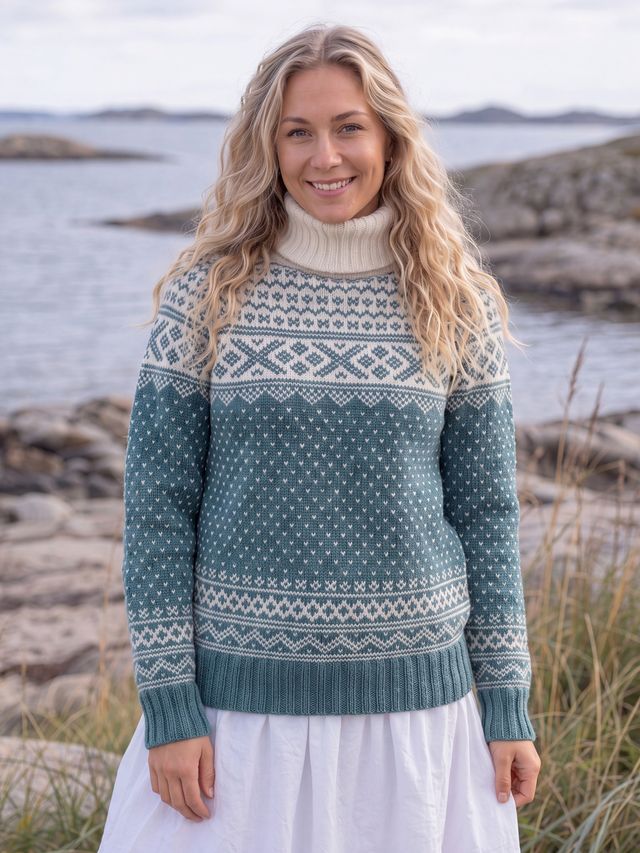Setesdal tröja unisex mörk sjögrön