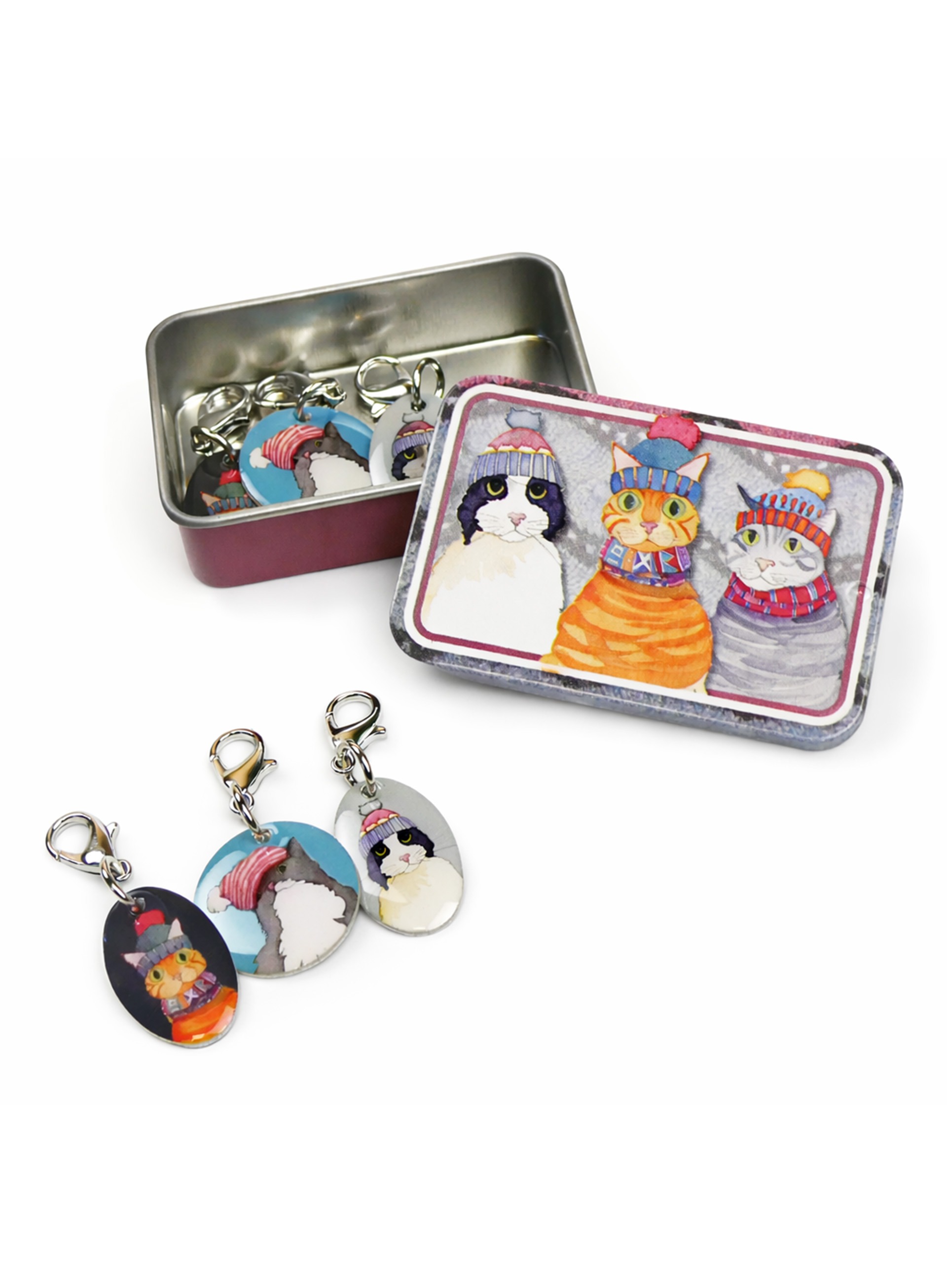 Maskmarkörer med plåtburk – Katter med mössa