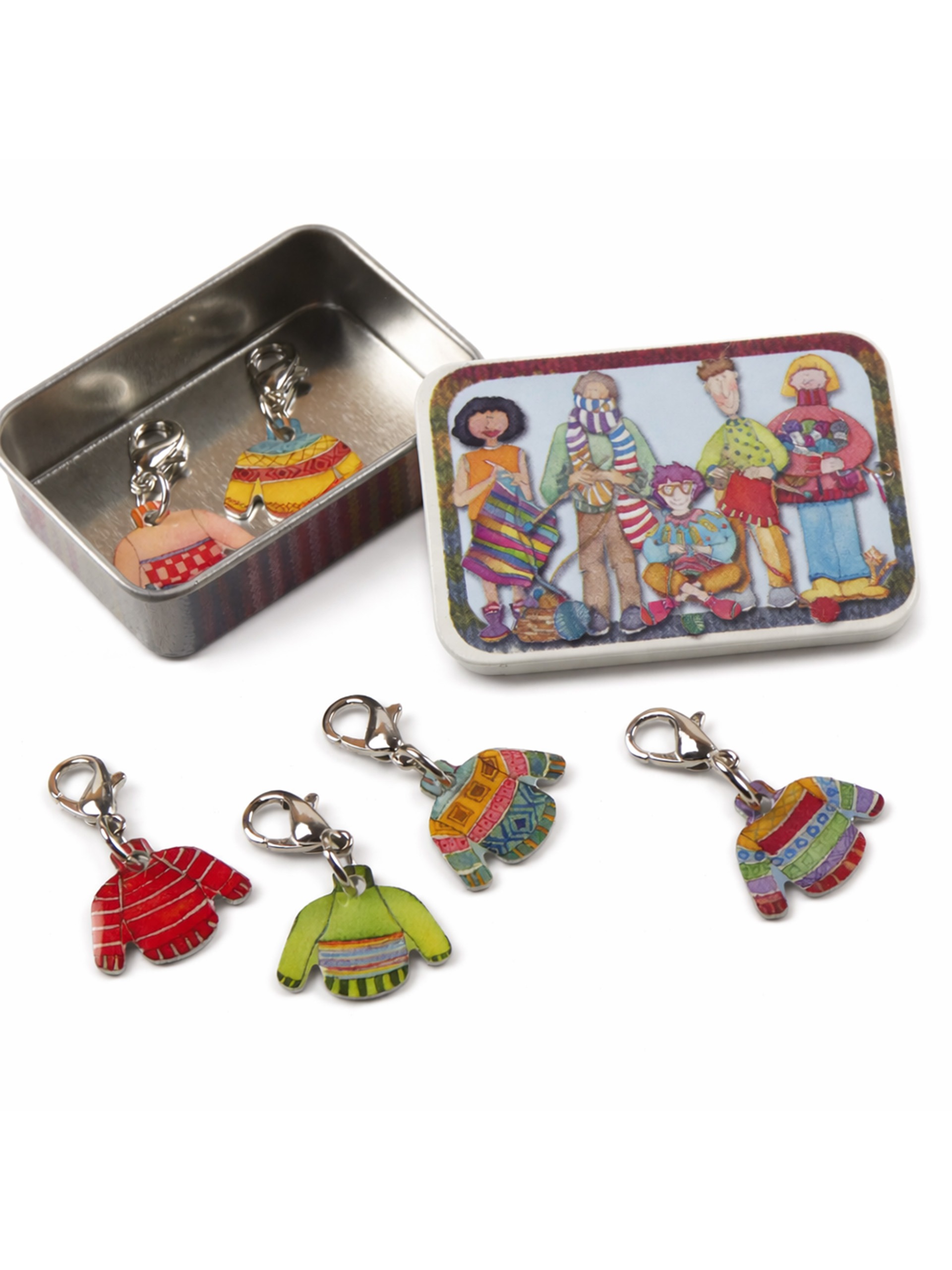 Maskmarkörer med plåtburk – Stickade tröjor