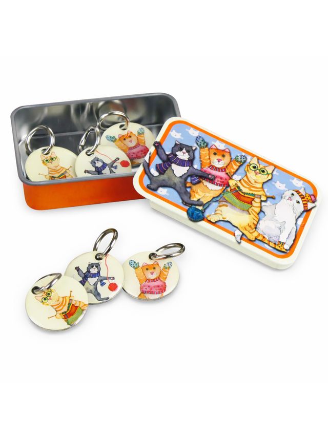 Maskmarkörer med plåtburk – Katter med vantar