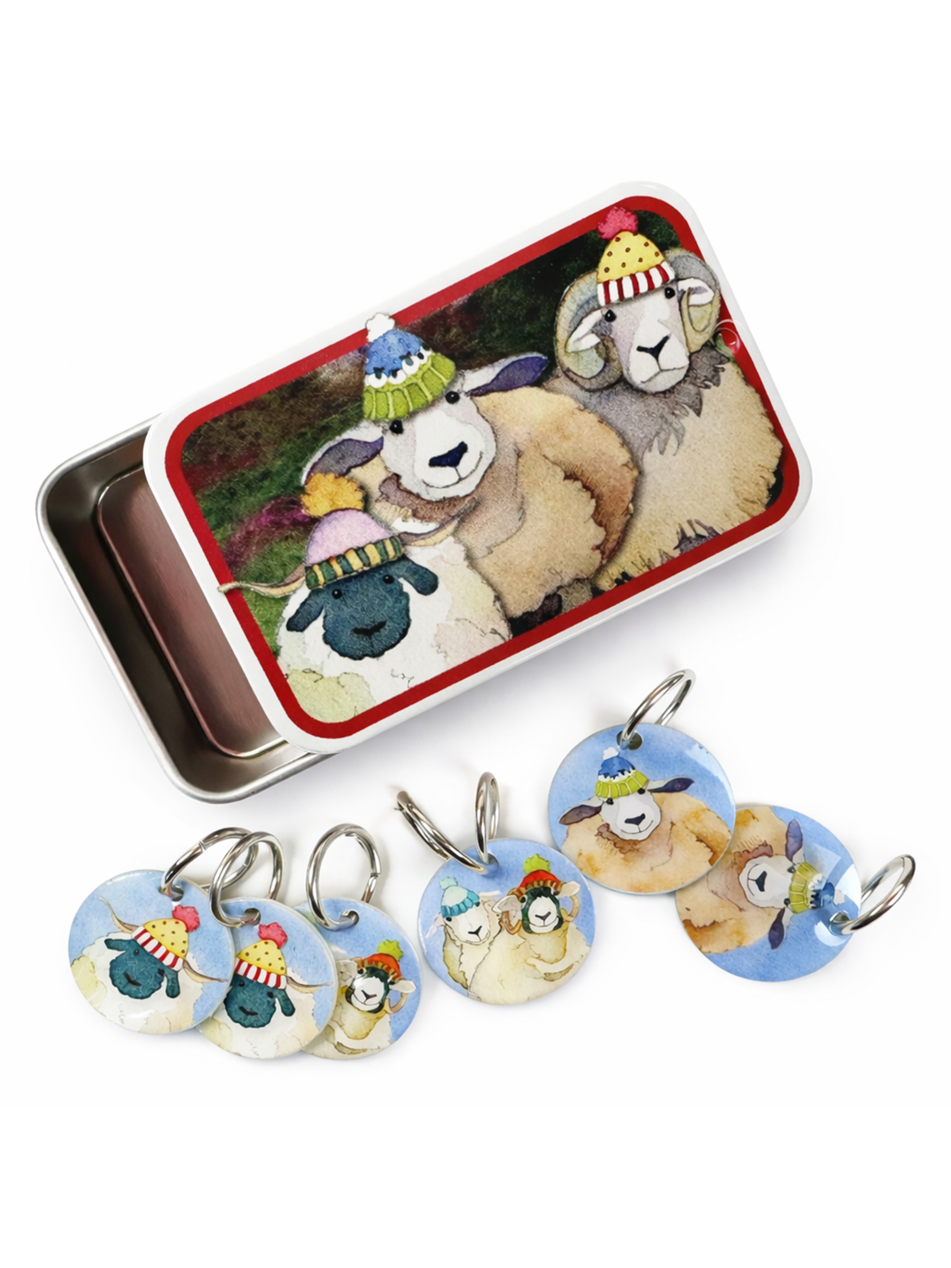 Maskmarkörer med plåtburk – Får med mössa