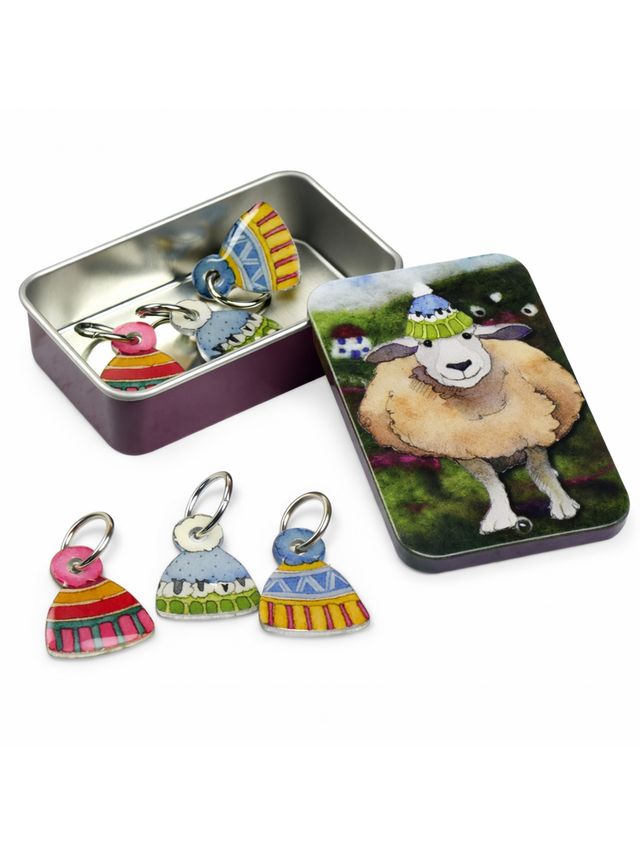 Maskmarkörer med plåtburk – Stickade mössor