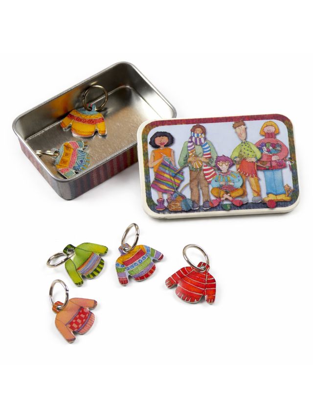 Maskmarkörer med plåtburk – Stickade tröjor