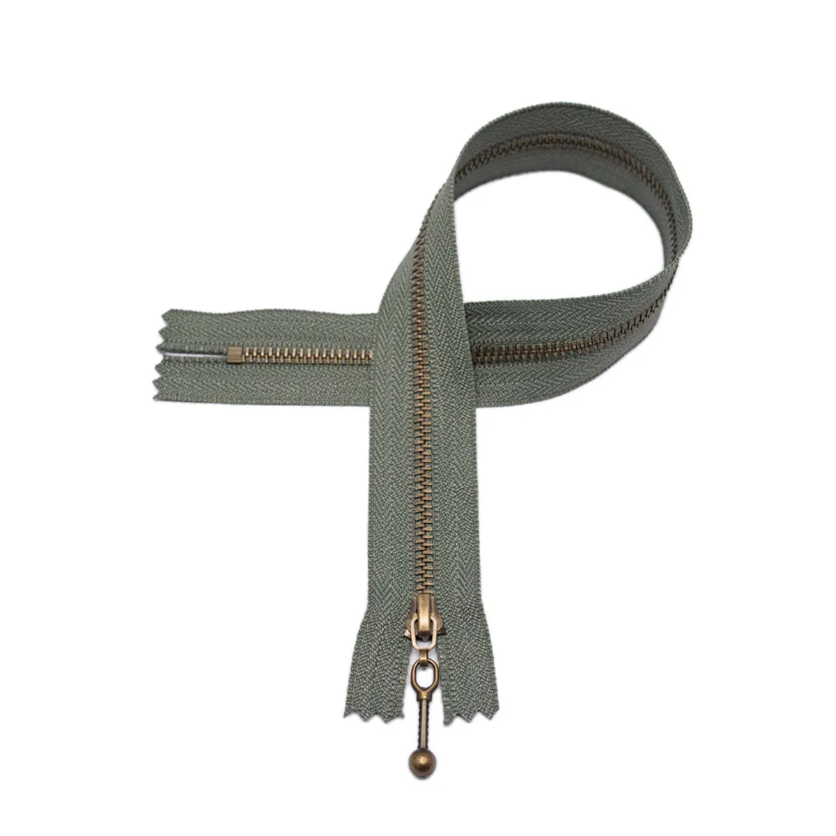 Glidelås - oliven - 25cm